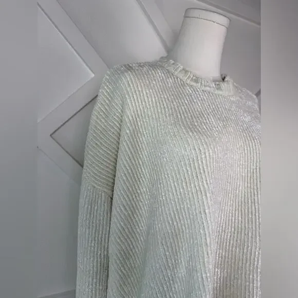 Show Me Your Mumu Oversized Jesse Sweater Cream Chenille Knit Size Small - Picture 4 of 12
